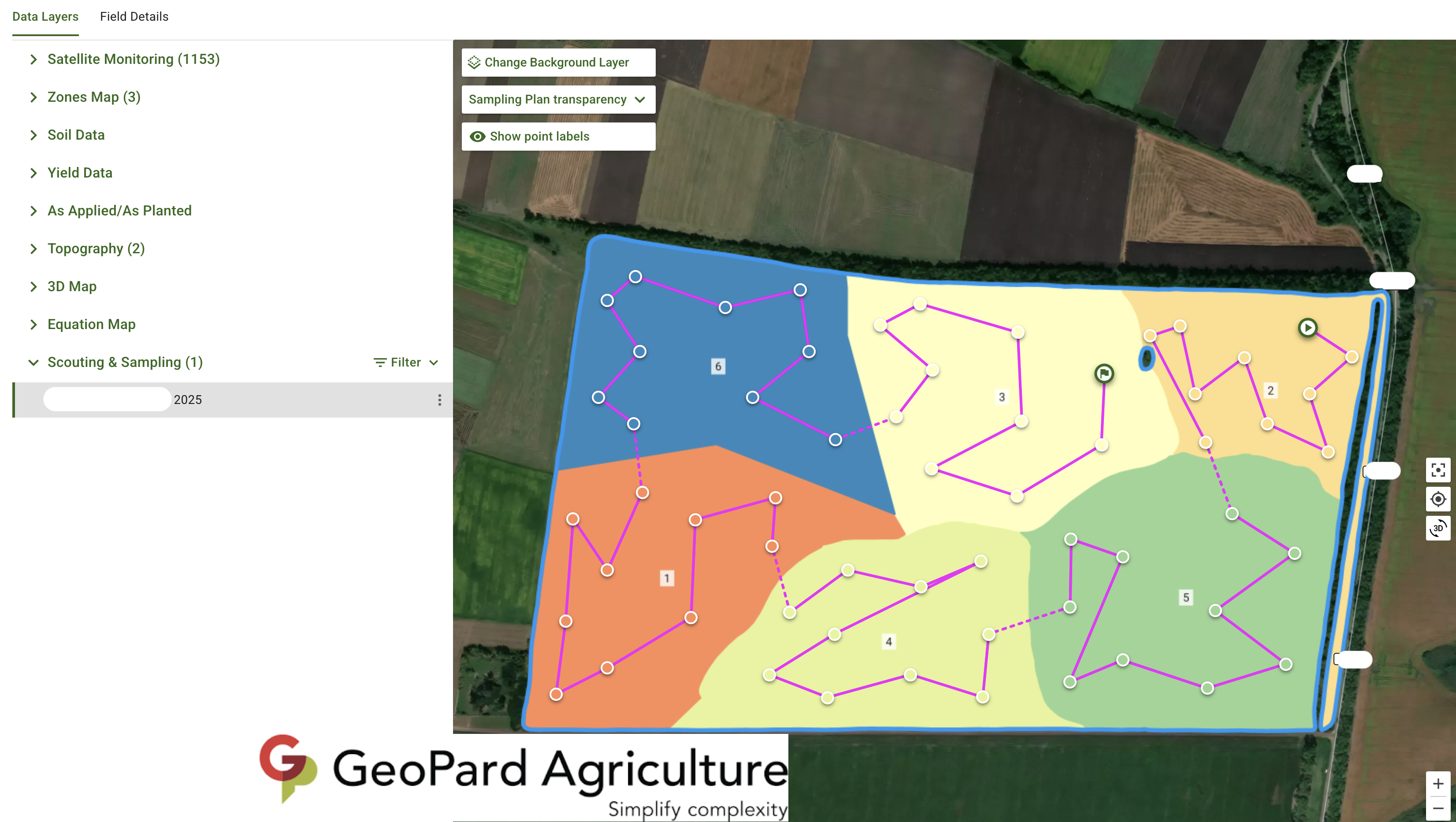 Zonal Soil Sampling, Zone-By-Zone Option, ex. 2. Go to the next Zone only after finishing the previous one.